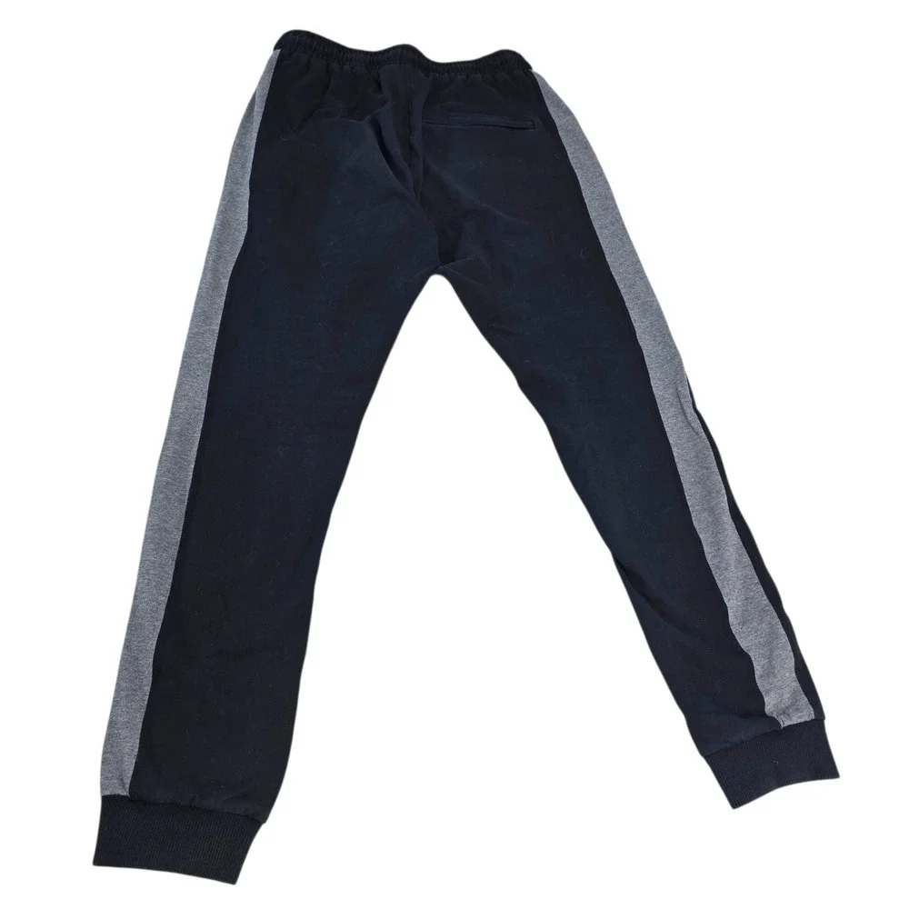 Vanquish Fitness Joggers Mens Medium Black Cotton Blend Stripe Zipper Gym Pants